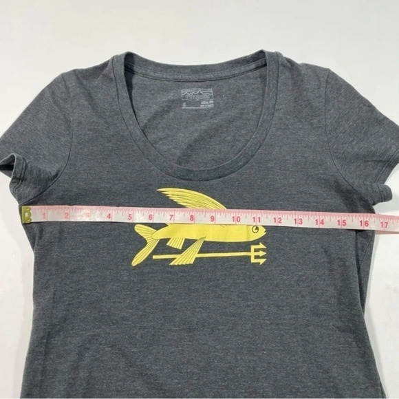 Patagonia Fly Fisher Tee Shirt Grey Size Small Slim Fit - Picture 5 of 6